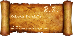 Rebeka Kenéz névjegykártya